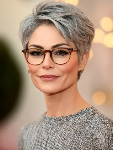 hairstyles for women over 40 with glasses