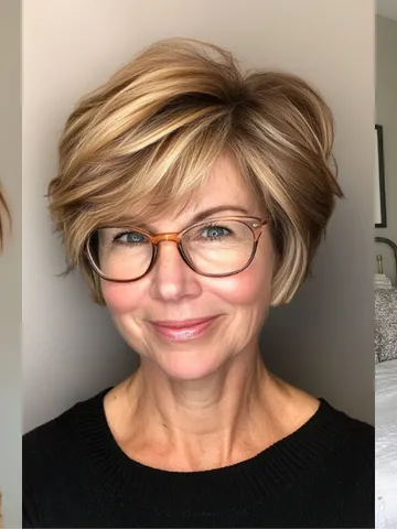 25 sleek short hairstyles for older women with glasses for 2