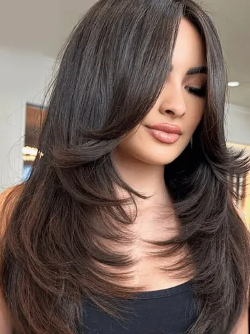 long layered haircuts choppy layers long hair long wolf cut