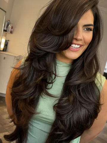 long layered haircuts for thick hair
