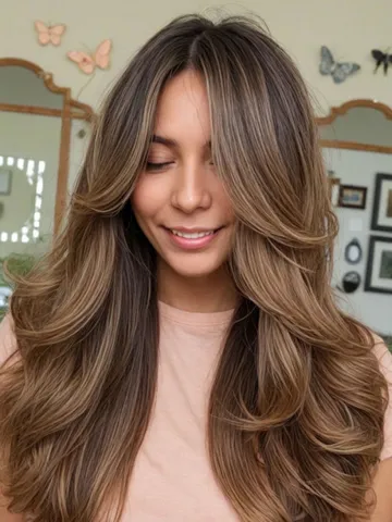 60 cute layered hairstyles for long hair sun kissed brunette