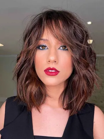 44 trendy ideas for shoulder length layered hair with bangs