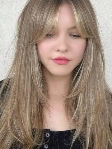 wispy curtain fringe long hair face framing curtain bangs wi
