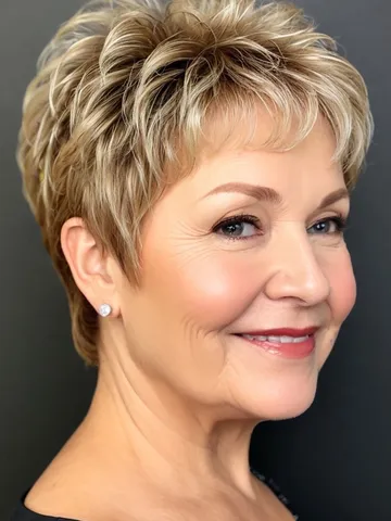 30 pixie haircuts for older women with fringe layered honey