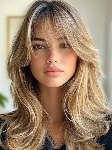 50 layered haircuts with fringe for long hair soft blonde la