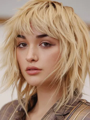 Textured Wolf Cut with Piecey Bangs