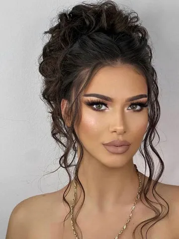 120+ Messy Hair Bun with Bangs Hairstyles Ideas for Women - SurpriseHair