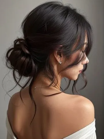 120+ Messy Hair Bun with Bangs Hairstyles Ideas for Women
