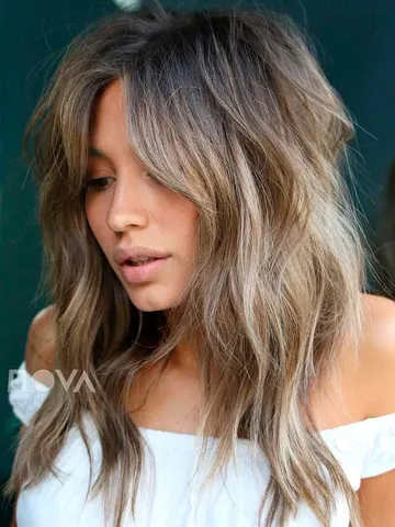 choppy layered long hair