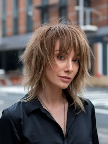 messy long pixie haircut 2025 with shaggy layers and texture