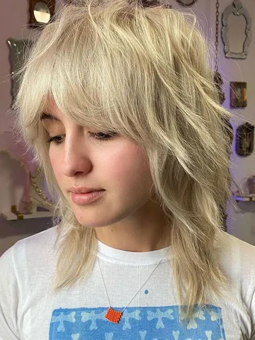50 shag haircuts with bangs mid length shag messy layers