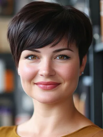 32 pixie haircuts for women over 40 sleek dark brown pixie w