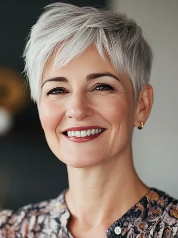 43 chic pixie haircut for women over 50 silver short pixie w