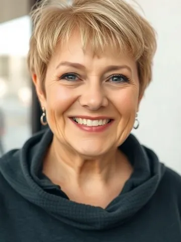 30 pixie haircuts for older women with fringe playful blonde