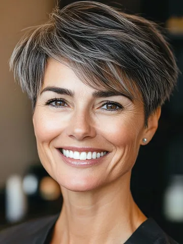 30 pixie haircuts for older women with fringe salt and peppe