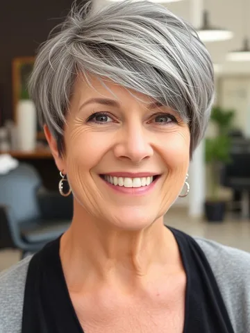 30 pixie haircuts for older women with fringe silver pixie b