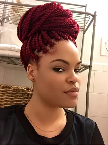 bright red knotless box braids