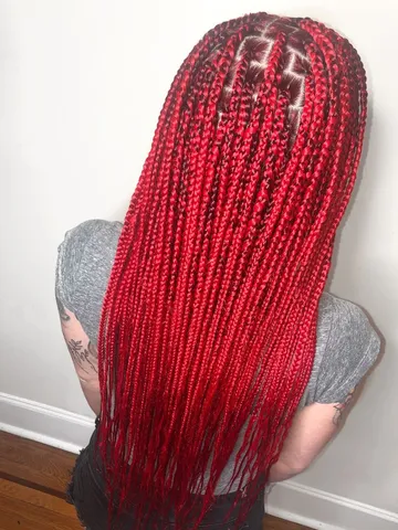 red knotless braids red box braids box braids hairstyles bra