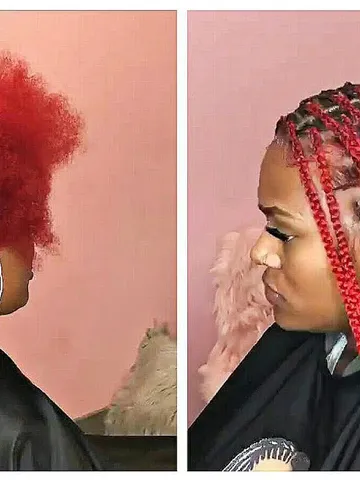 jumbo red knotless box braids