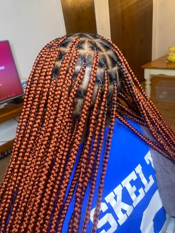 red knotless pretty braided hairstyles big box braids hairst