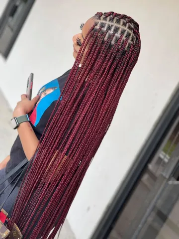 explore the magical world of red box braids 50 braided hairs