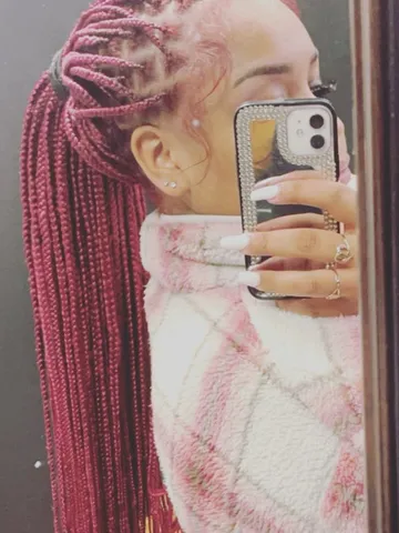 red hair color braids