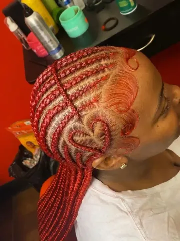 red knotless braids box braids heart braids hair styles long