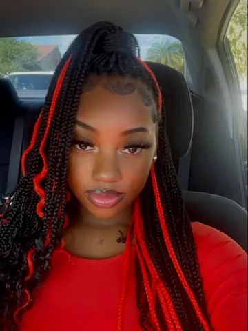knotless braids knotless braids with curly ends red and blac