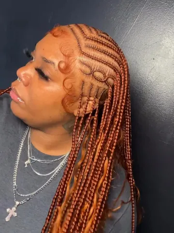 red black color blend fulani braids in 2024 fulani braids lo