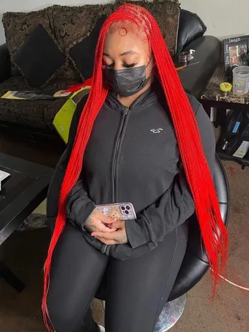 red braiding hair the color of passion