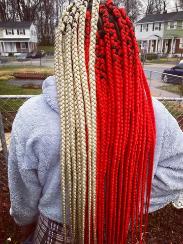 red braiding hair the color of passion
