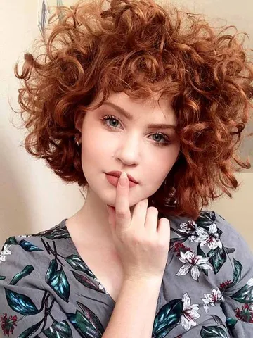red curly hair