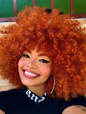 copper red curly hair