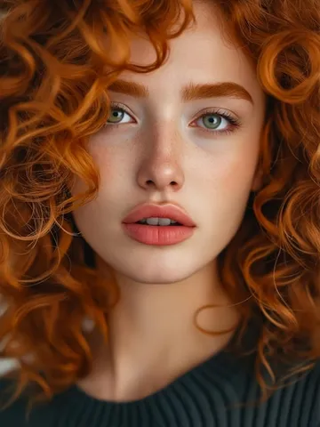 premium photo a woman with curly red hair