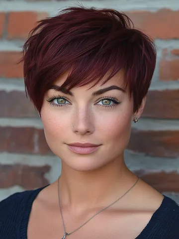crimson pixie cut red hair pixie cut short hair syles edgy s