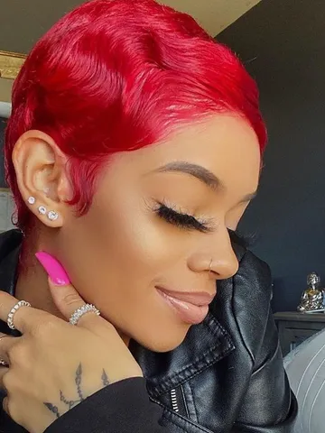 short dyed hair red pixie haircut short hair pixie cuts