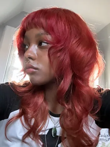 red wolf cut jellyfish cut dyed red hair red hair dye my hai