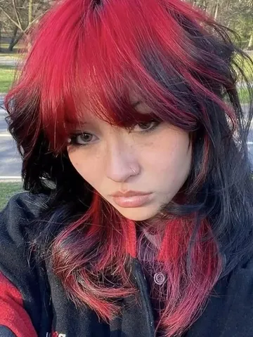 black and red wolf cut at holly stine blog