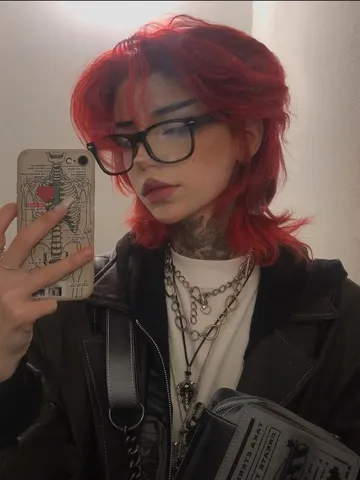 red over grown wolf cut