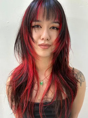 30 bold and stylish wolf haircut ideas fiery red and black w