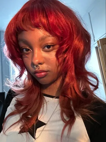 red wolf cut jellyfish cut hair inspo color pretty hairstyle