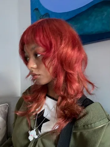 red wolf cut jellyfish cut hair inspiration dyed natural hai