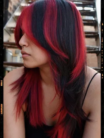 long wolf cut hair hair looks red hair inspo
