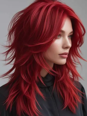 20 bold fiery red long fluffy wolf haircut ideas dyed red ha