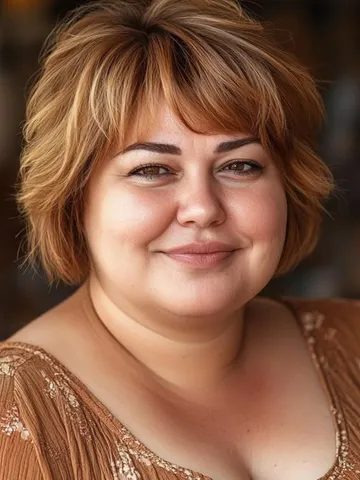42 short hairstyles for fat faces soft shaggy bob with golde