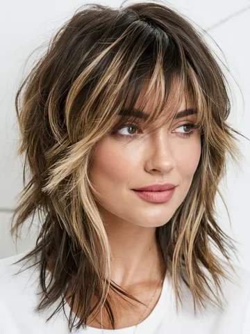 22 ideas for medium shaggy hairstyles 2025 choppy layers cur