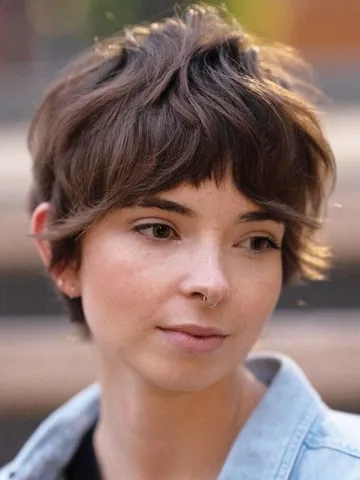 shaggy curly pixie cut