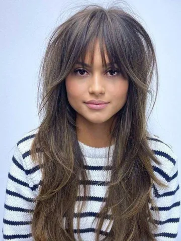 30+ Cute Fringe Hairstyles For Your New Look : Long Straight Hair with ...