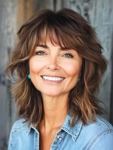 65 Trendy Medium-Length Hairstyles For Women Over 50 With Bangs That ...