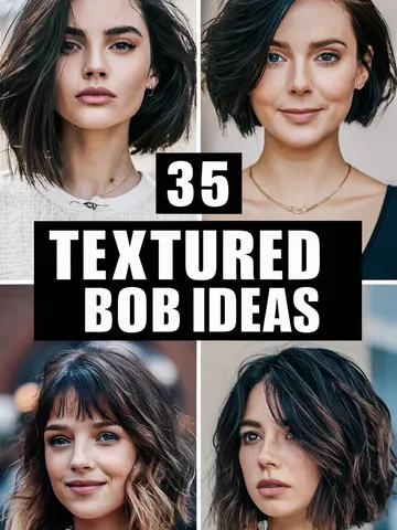 35 best textured bob haircuts for 2025 short long medium sty